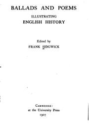 Ballads and poems illustrating Englis history