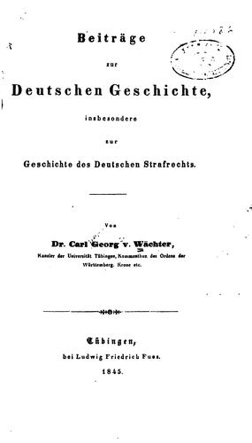 Beiträge zur deutschen Geschichte