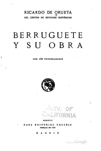 Berruguete y su obra