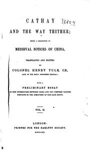 Cathay and the way thither