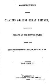 Correspondence concerning claims against Great Britain
