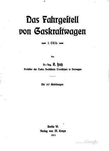 Das fahrgestell von gaskraftwagen