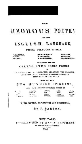 The humorous poetry of the English language