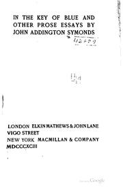 In the key of blue and other prose essays
