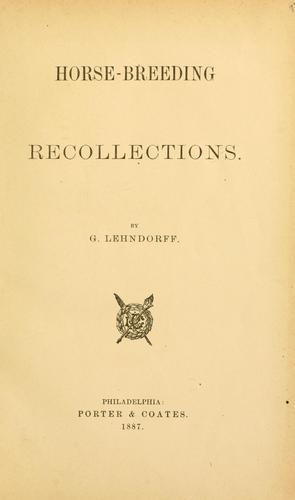 Horse breeding recollections
