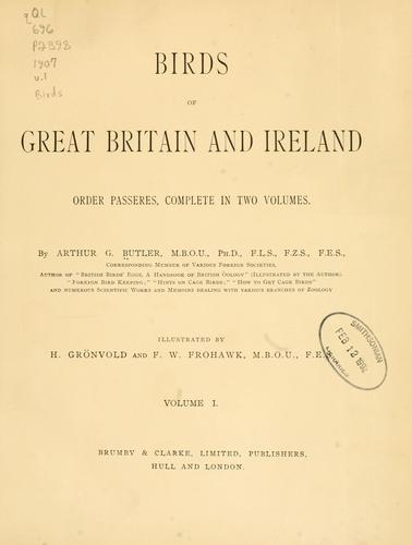 Birds of Great Britain and Ireland, Order Passeres