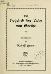 Briefe - Frau von Stein