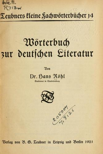 Wörterbuch zur deutschen Literatur