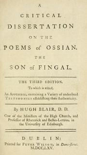 A critical dissertation on the poems of Ossian