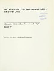 The crisis of the young African American male in the inner cities