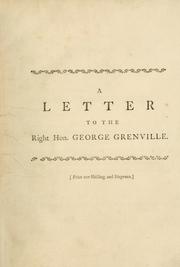 A letter to the Right Hon. George Grenville
