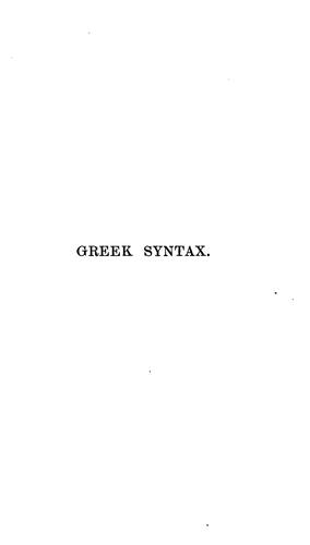 A brief Greek syntax, and hints on Greek accidence