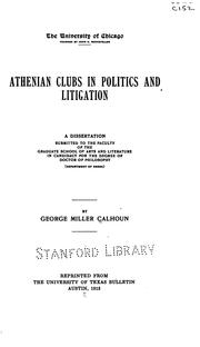Athenian clubs in politics and litigation