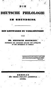 Die deutsche Philologie im Grundriss: Ein Leitfaden zu Vorlesungen