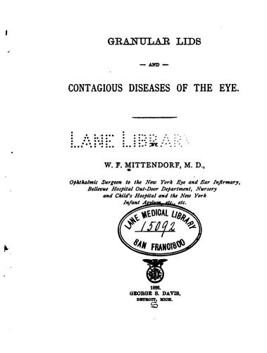 Granular lids and contagious diseases of the eye