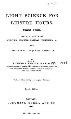 Light science for leisure hours