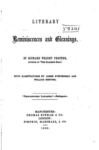 Literary Reminiscences and Gleanings