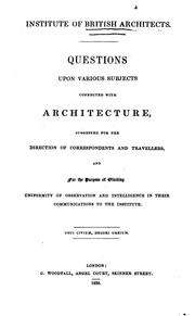 Questions upon various subjects connected with architecture