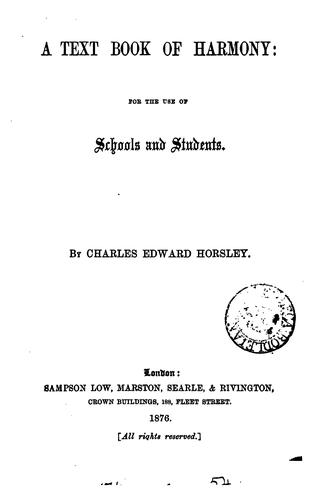 A text book of harmony