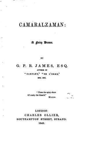 Camaralzaman, a drama [in verse].