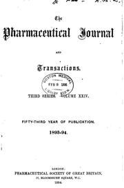 The Pharmaceutical Journal and Transactions
