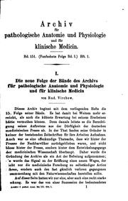 Archiv für pathologische Anatomie und Physiologie und für klinische Medicin
