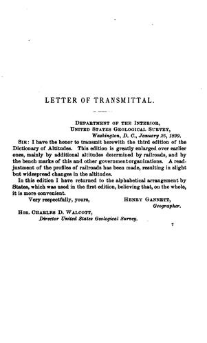 A dictionary of altitudes in the United States