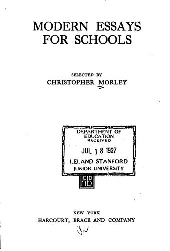 Modern Essays for Schools