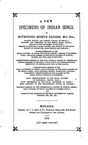 A Few specimens of Indian songs