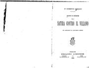 Saggio di ricerche sulla satira contro il villano