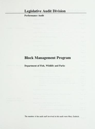 Block Management Program, Department of Fish, Wildlife and Parks