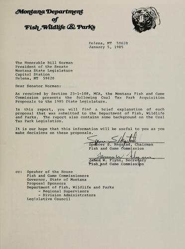 Coal tax proposals, 1985