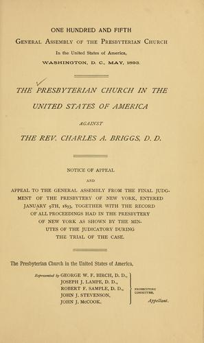 Against the Rev. Charles A. Briggs