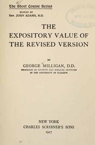 The expository value of the Revised version