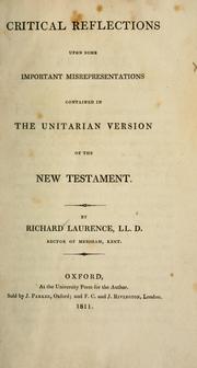 Critical reflections upon some important misrepresentations contained in the Unitarian version of the New Testament ..