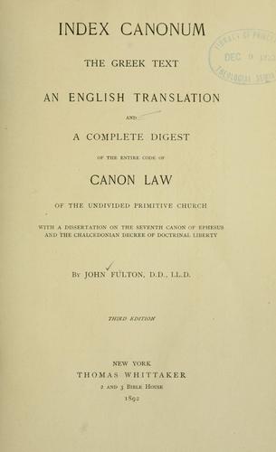 Index canonum