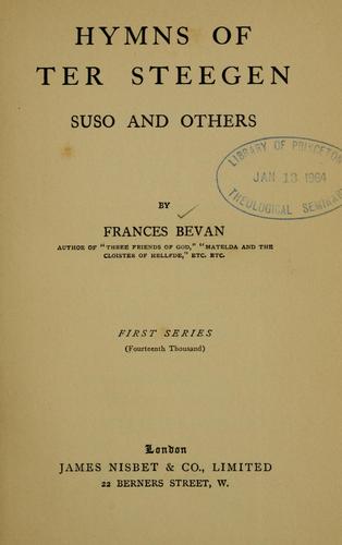 Hymns of Ter Steegen, Suso, and others