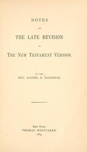 Notes on the late revision of the New Testament version