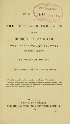 A companion for the festivals and fasts of the Church of England