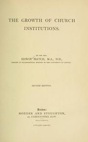 The growth of church institutions