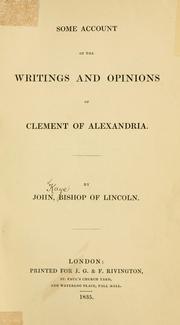 Some account of the writings and opinions of Clement of Alexandria