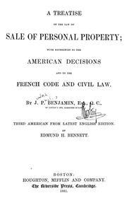 Treatise on the law of sale of personal property