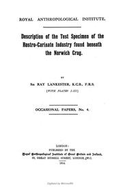 Description of the test specimen of the rostro-carinate industry found beneath the Norwich Crag