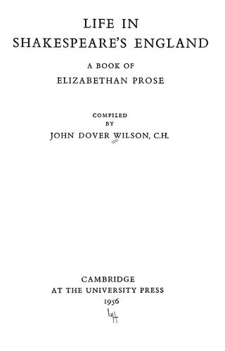 Life in Shakespeare's England