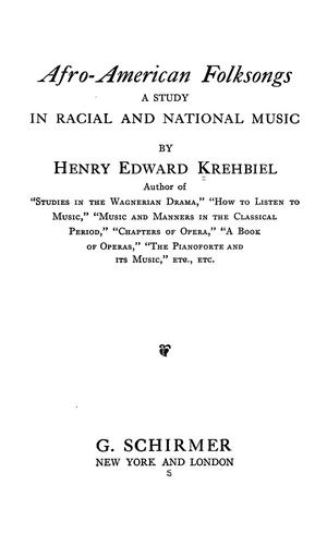 Afro-American folksongs