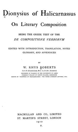 On literary composition
