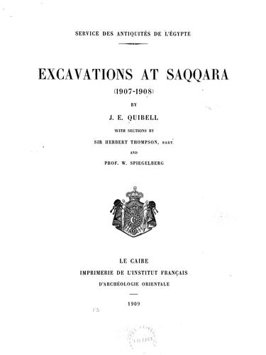 Excavations at Saqqara, 1907-1908