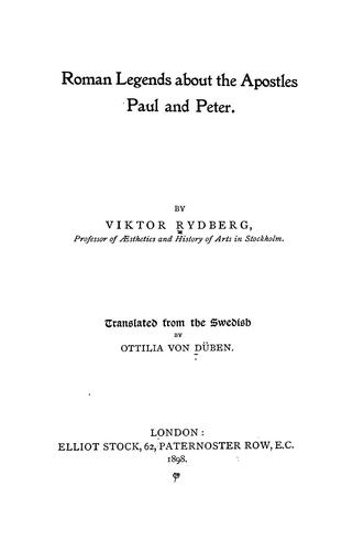 Roman legends about the apostles Paul and Peter