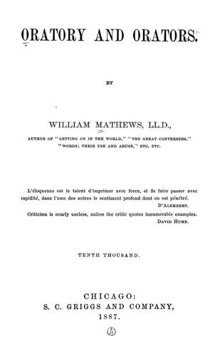Oratory and orators