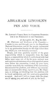 Abraham Lincoln's pen and voice